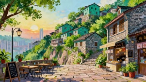 唯美的春天小镇