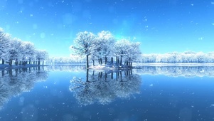 冰湖风雪