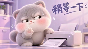 稍等一下可爱打工猫咪