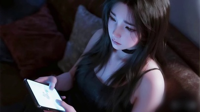 悲伤中强装镇定的少女