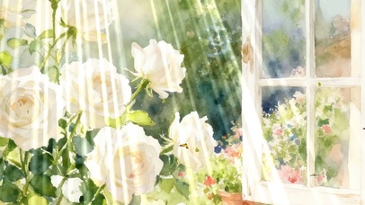 窗外花草树木-双屏