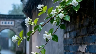 雨天夜景带鱼屏