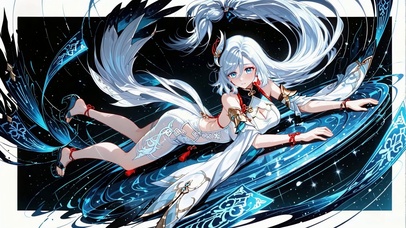 原神申鹤 仙气白发美少女