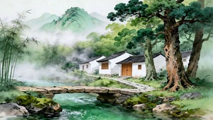 竹影清溪乡村