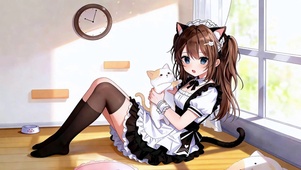 猫耳女仆与猫