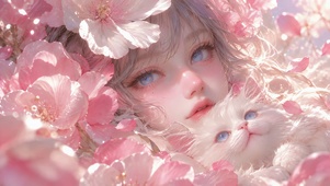 花海少女小白猫