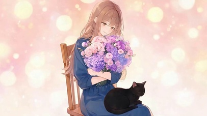 女孩与猫咪