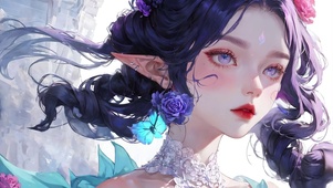 紫发精灵女孩
