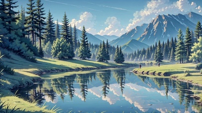 护眼清新绿草蓝天