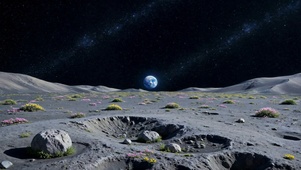 月面繁花 遥望地球星空