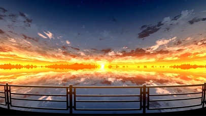 夕阳落日海天一线