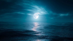唯美放松海面明月