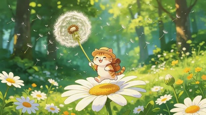 花朵上的猫咪