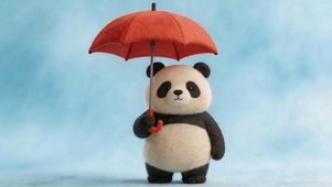手撑着雨伞