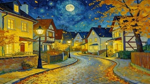 秋季夜景树木