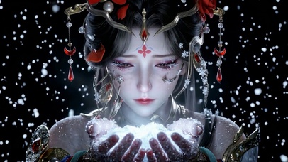 一捧霜雪意，半分红颜殇