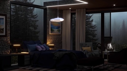 雨天树林里的房间