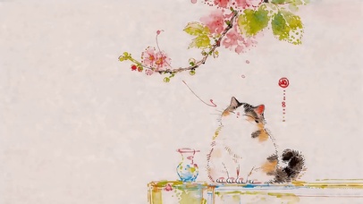 树枝下的猫咪