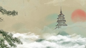 唯美红塔日出