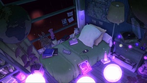 雨夜渐变房间
