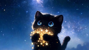 守护星空小黑猫