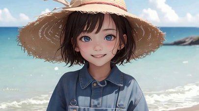 夏天海边女孩