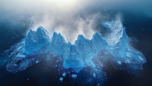俯瞰清新海洋冰山