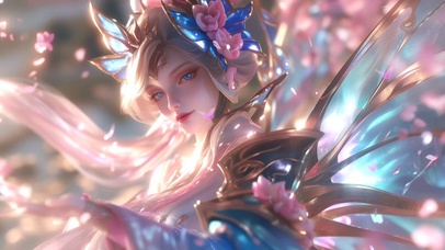 和服蝴蝶盔甲少女