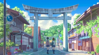 4K唯美日式乡镇街道