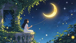 星空下女孩