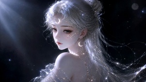 闪钻月光二次元美少女