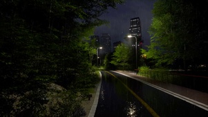 雨夜城市公路