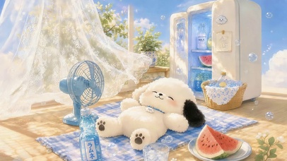 夏日乘凉的狗狗