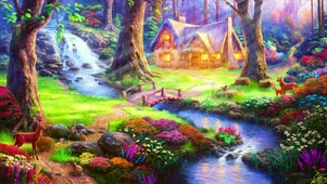 童话梦幻森林小屋 4K