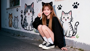 猫墙少女