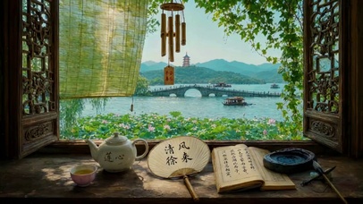 国风风景，治愈窗景