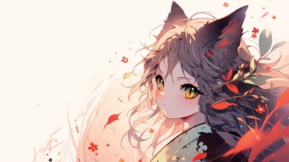 可爱和服狼少女