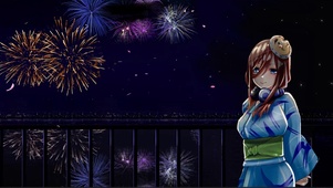 和服少女 烟花
