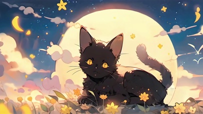 月下黑猫