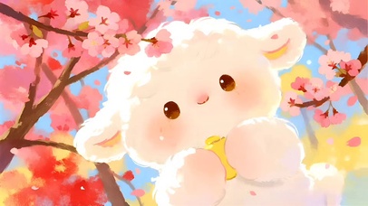 萌萌小羊樱花树下的约定