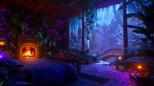 雪天唯美温馨小屋