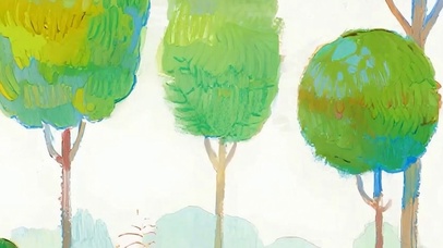 简约小清新护眼树木带鱼屏双屏