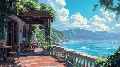 夏日海边度假阳光露台