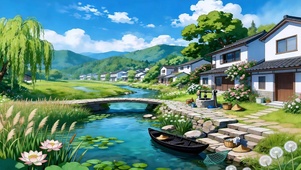 溪畔村居