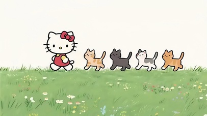 hello Kitty和小猫咪