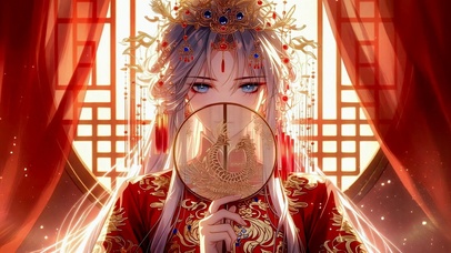 古风红妆出嫁新娘