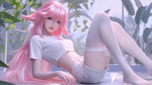 粉毛长腿白丝萝莉