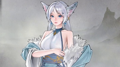 古风九尾狐女半身像