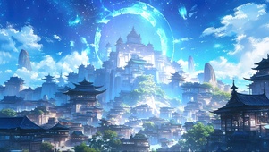 神秘东方仙境夜景