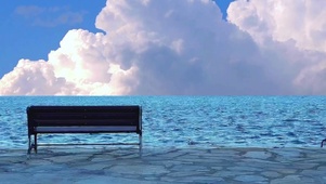 蓝色海边天空